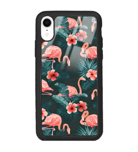 iPhone XR Flamingo Leaf Tasarımlı Glossy Telefon Kılıfı
