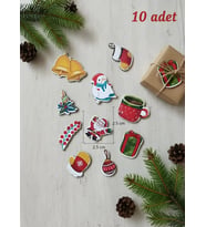 Yılbaşı Mini Figür 12  10'lu paket (Çok Renkli-Renksız)