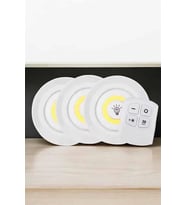 İthalat® Spot Lamba Led Işık 3'Lü Uzaktan Kumandalı Pilli Yapışkanlı Kablosuz