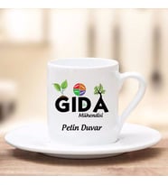 Gıda Mühendisi Türk Kahvesi Fincanı (Beyaz)