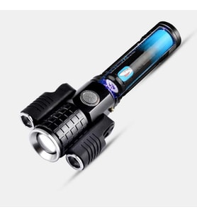 Üç-Kafa USB Şarj CREE LED El Feneri Alüminyum Taktik W8 E38 