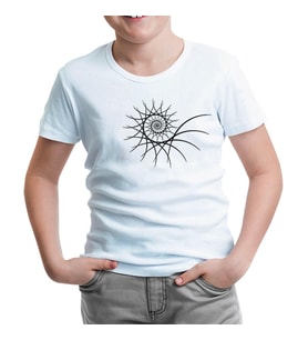 Fractal - Spiral Beyaz Çocuk Tshirt