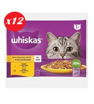 Whiskas Tavuklu ve Hindili Yet. Kedi Maması 4x85Gr Set 12'li (Çok Renkli)