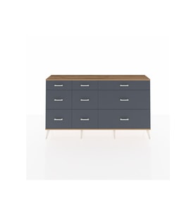 Arges Konsol 9 Çekmeceli  176x30x99 Antrasit-Çam/Antrasit