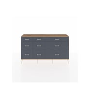 Arges Konsol 9 Çekmeceli  176x30x99 Antrasit-Çam/Antrasit