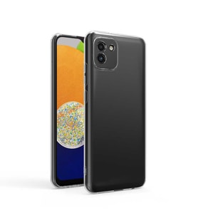 Galaxy A03 Zore Şeffaf İnce ve Esnek Süper Silikon Kılıf (Renksiz)