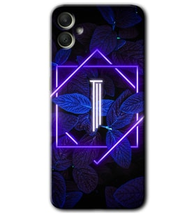 Galaxy A05 Kılıf HD Desen Baskılı Kılıf - Dark Neon Yaprak I Harfi
