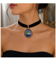 İznik Çini Desenli El Yapımı Vintage Kadın Choker