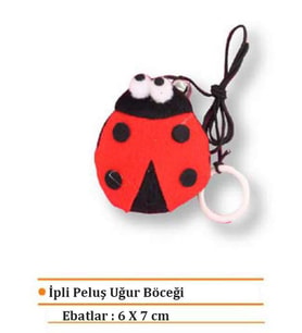 Eastland Peluş İpli Uğur Böceği Kedi Oyuncağı 6x7 Cm