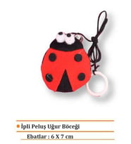 Eastland Peluş İpli Uğur Böceği Kedi Oyuncağı 6x7 Cm