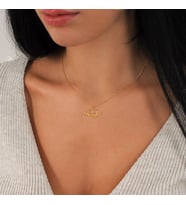 Kişiye Özel 925 Ayar Gümüş Satürn Kolye (Gold)