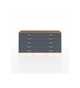 Arges Konsol 10 Çekmeceli  176x30x99 Çam-Çam/Antrasit