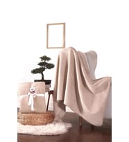 Dolce Bonita Home Pamuklu Tv Battaniye 127X155 Basic Bej