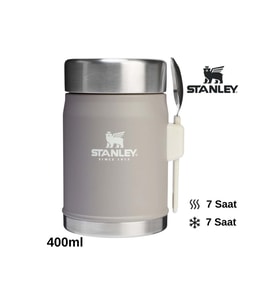 Stanley Classic Legendary Kaşıklı Yemek Termosu 0.4L Termos Kamp Matara (Gri)