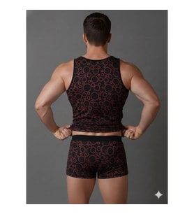 Erkek Desenli Tank Top Boxer Takımı