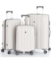 MÇS 3lü Set Kırılmaz Silikon Seyahat Valizi Bavulu V305 Kemik Gri