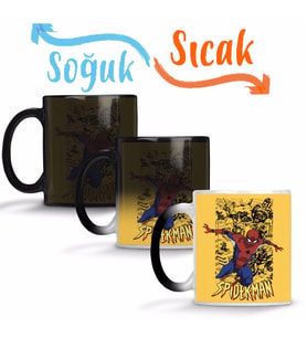 Homem Aranha Spider Man 02 Sihirli Kupa Bardak Porselen