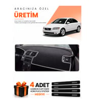 VOLVO S40 (2008-2012) Uyumlu Torpido Koruma Örtüsü Oto Kılıfı - Siyah Gri