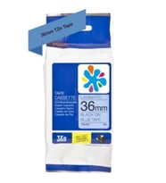 Brother TZe-561 Mavi üzerine Siyah Laminasyonlu Muadil Etiket 36mm x 8m