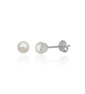 925 AYAR GÜMÜŞ KABUK İNCİ 4 MM BEYAZ KUSURSUZ ŞEKİL KÜPE