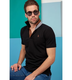 T8563 DEWBERRY ERKEK TSHIRT-SİYAH