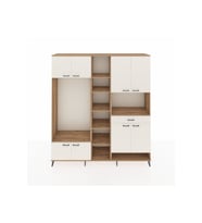 Hyperion Dolap 12 Raflı Tek Çekmeceli 8 Kapaklı 220x44x243 Çam-Aytaşı/Aytaşı