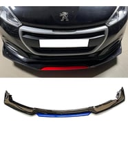 Peugeot 208 Mavi Renkli Şeritli Dilli Ön Lip 4 Prç Parlak Siyah ABS