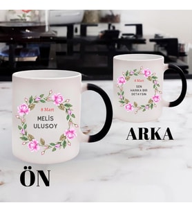 Gifttime Kadınlar Günü Hediyesi Kişiye Özel Sihirli Kupa