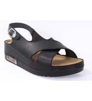 Dagoster DZA37-3031 Siyah Günlük Ortopedik Kadın Sandalet