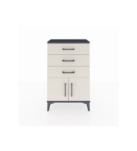Arges Komodin 3 Çekmeceli 2 Kapaklı 60x30x96 Antrasit-Aytaşı