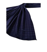 Enba Viskon Jakarlı Kaz Ayağı Desenli Şal 75x190 cm (Lacivert)