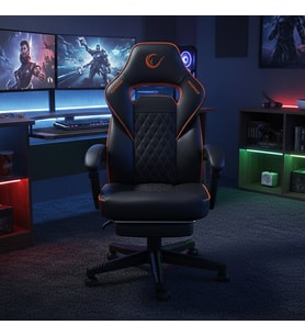 Rampage Lumos Terletmez Kumaş Ayak Destekli Siyah/Turuncu Oyuncu Koltuğu - KL-R12