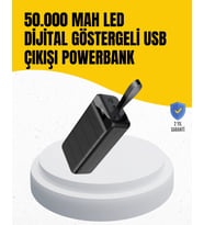 50.000 Mah Kapasiteli Powerbank - Hızlı Şarj Destekli, 4 Usb Portlu, Led Işıklı Taşınabilir Enerji Deposu