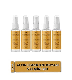 Bursa Şehir Kolonyaları, Altın Limon Kolonyası, 5'li Mini Set, 45Ml, Sprey