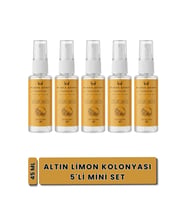 Bursa Şehir Kolonyaları, Altın Limon Kolonyası, 5'li Mini Set, 45Ml, Sprey