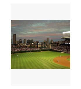 Alacakaranlıkta Wrigley Field Tablo Ahşap Poster Dekoratif
