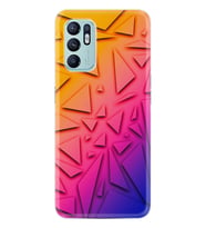 Oppo Reno 6 Kılıf Silikon Desen Özel Seri Üçgenler 1635