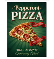Pepperoni Pizza En İyi Kasaba Dekoratif Kanvas - Mdf Ahşap Tablo