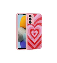 Samsung Galaxy M23 Uyumlu Kılıf Simli Desenli Kamera Korumalı Parlak Zore Popy Kapak (Kırmızı)