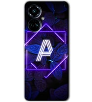 Tecno Camon 19 Pro Kılıf HD Desen Baskılı Kılıf - Dark Neon Yaprak A Harfi