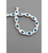 Sedef Doğal Taş Parlak Mavi Oval Göz Kesim 9x18mm Dizi [AA]
