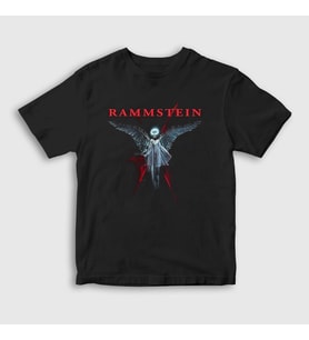 Presmono Unisex Çocuk Siyah Angel Rammstein T-Shirt 104947tt