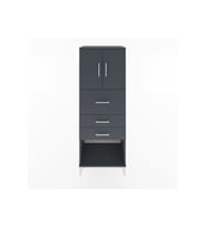 Hyperion Dolap 2 Raflı 3 Çekmeceli 2 Kapaklı 60x44x163 Antrasit-Antrasit