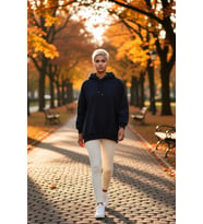 Kadın Kapüşonlu Düşük Kol Örme Geniş Kalıp Sweatshirt Fonksiyonel Dayanıklı Kaliteli Rahat