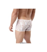 Fantezi Dantelli Beyaz  Erkek Boxer - Erkek İç çamaşırı