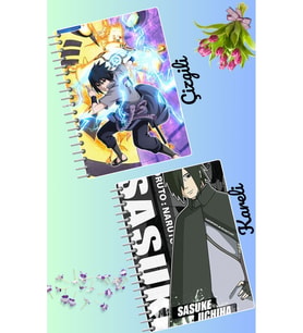 Sasuke Uchiha defter seti 2 adet A4 boyutu 21*30 çizgili + kareli 60 syf