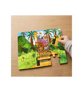Afrikada Safari Tasarımlı 24 Parça Ahşap Çocuk Puzzle MPK0993