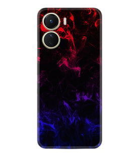 Vivo Y16 Kılıf Silikon Desen Özel Seri Blue Red Fire 1637