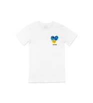 Ukraine Ukrayna Kalpli Cep Logo Tasarımlı Beyaz Tişört