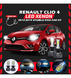 Renault Clio 4 2012-2019 Kısa Far Uyumlu Şimşek Etkili Led Xenon Pro Series H7